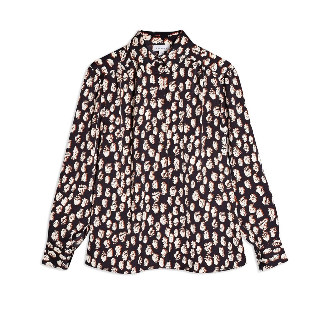 Topshop Fingerprint Satin Blouse